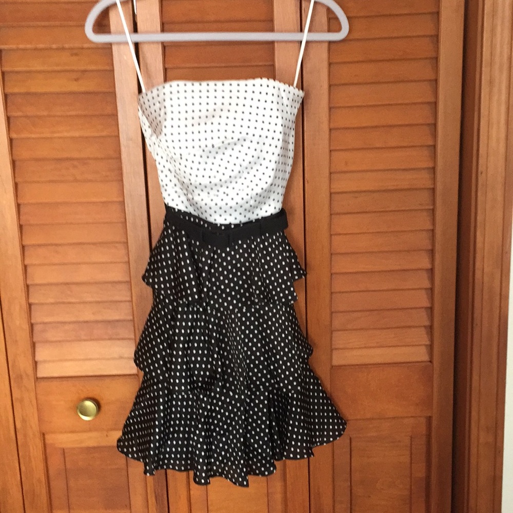 Black and white polka dot dress